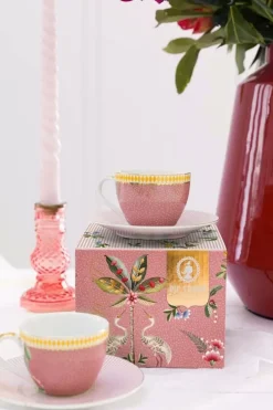 Espresso Tasse|Pip Studio La Majorelle Set/2 Espresso Tassen & Untertassen Rosa
