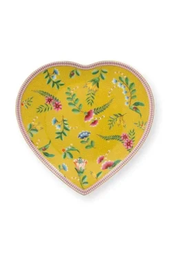 Porzellan Sets|Pip Studio La Majorelle Set/2 Herz Form Teller Gelb