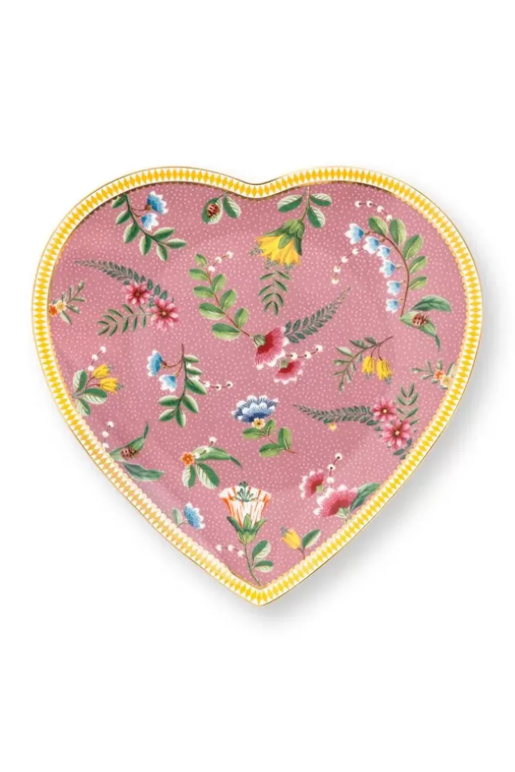Frühstücksteller|Pip Studio La Majorelle Set/2 Herz Form Teller Rosa