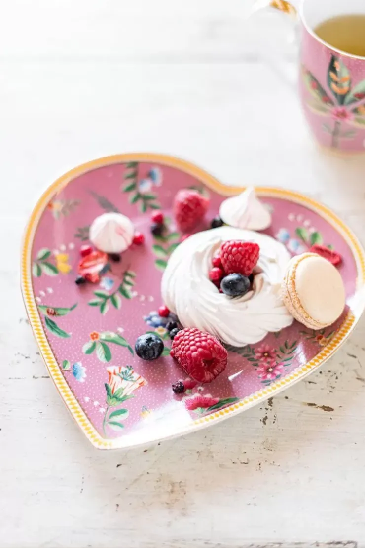 Frühstücksteller|Pip Studio La Majorelle Set/2 Herz Form Teller Rosa