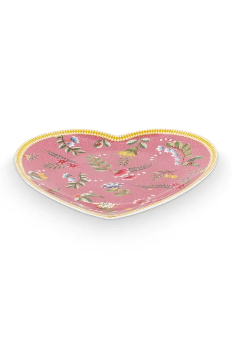 Frühstücksteller|Pip Studio La Majorelle Set/2 Herz Form Teller Rosa