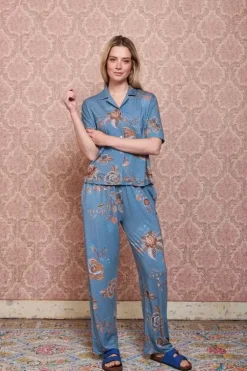 Strandmode|Pip Studio Lange Hose Cece Fiore Blau