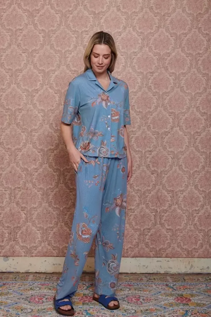 Strandmode|Pip Studio Lange Hose Cece Fiore Blau