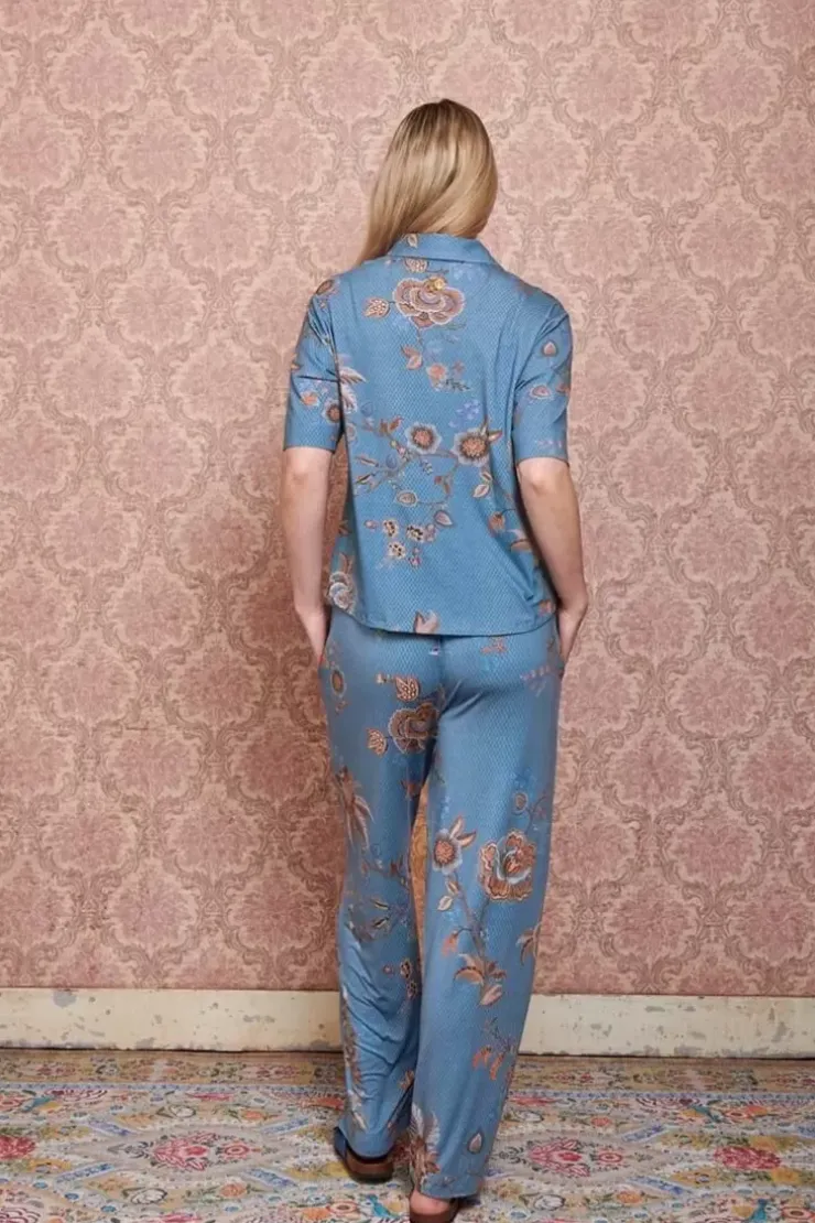 Strandmode|Pip Studio Lange Hose Cece Fiore Blau