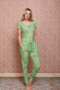 Hosen|Pip Studio Lange Hose Kawai Flower Hell Grun