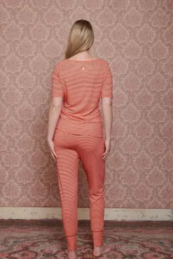 Hosen|Pip Studio Lange Hose Little Sumo Stripe Koralle Rot