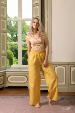 Hosen|Pip Studio Lange Hose Sumo Stripe Gelb