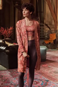 Sporthose|Pip Studio Lange Sporthose Leafy Dots Terra Rot