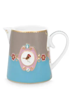 Milchkännchen|Pip Studio Love Birds Kanne Klein Blau/Khaki Mehrfarbig