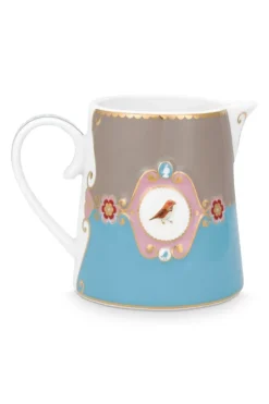 Milchkännchen|Pip Studio Love Birds Kanne Klein Blau/Khaki Mehrfarbig