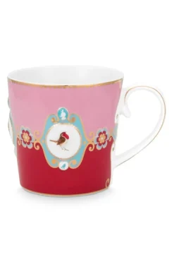 Kaffeetassen|Pip Studio Love Birds Tasse Gross Rot/Rosa