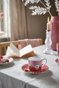 Kaffeetassen|Pip Studio Love Birds Tasse Gross Rot/Rosa