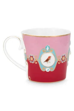 Kaffeetassen|Pip Studio Love Birds Tasse Gross Rot/Rosa