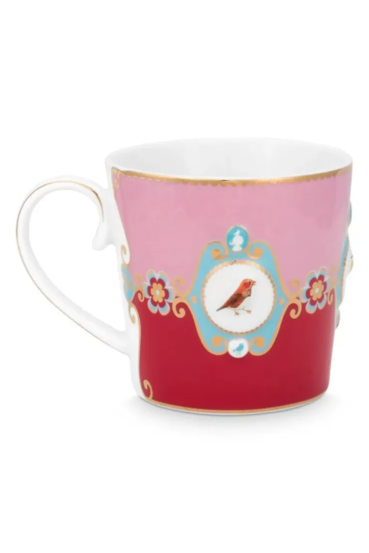 Kaffeetassen|Pip Studio Love Birds Tasse Gross Rot/Rosa