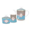 Porzellan Sets|Pip Studio Love Birds Tee Set/3 Blau/Khaki Mehrfarbig