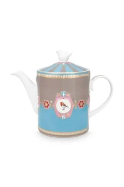 Teekannen|Pip Studio Love Birds Teekanne Medium Blau/Khaki Mehrfarbig