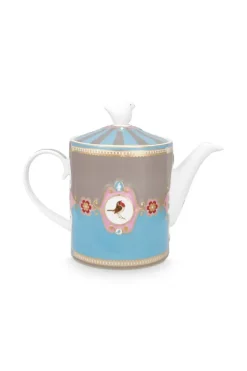Teekannen|Pip Studio Love Birds Teekanne Medium Blau/Khaki Mehrfarbig