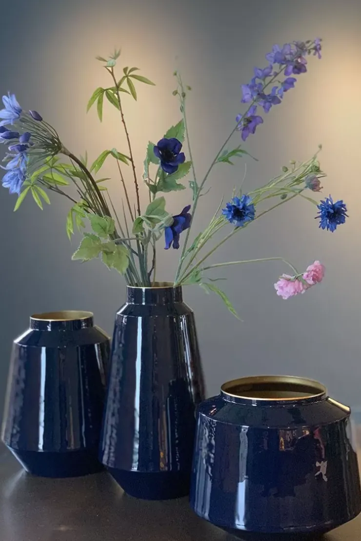 Grose Vasen|Pip Studio Metal Vase 22 Cm Blau