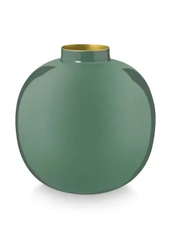 Grose Vasen|Pip Studio Metall Vase Dunkel 23 Cm Grun