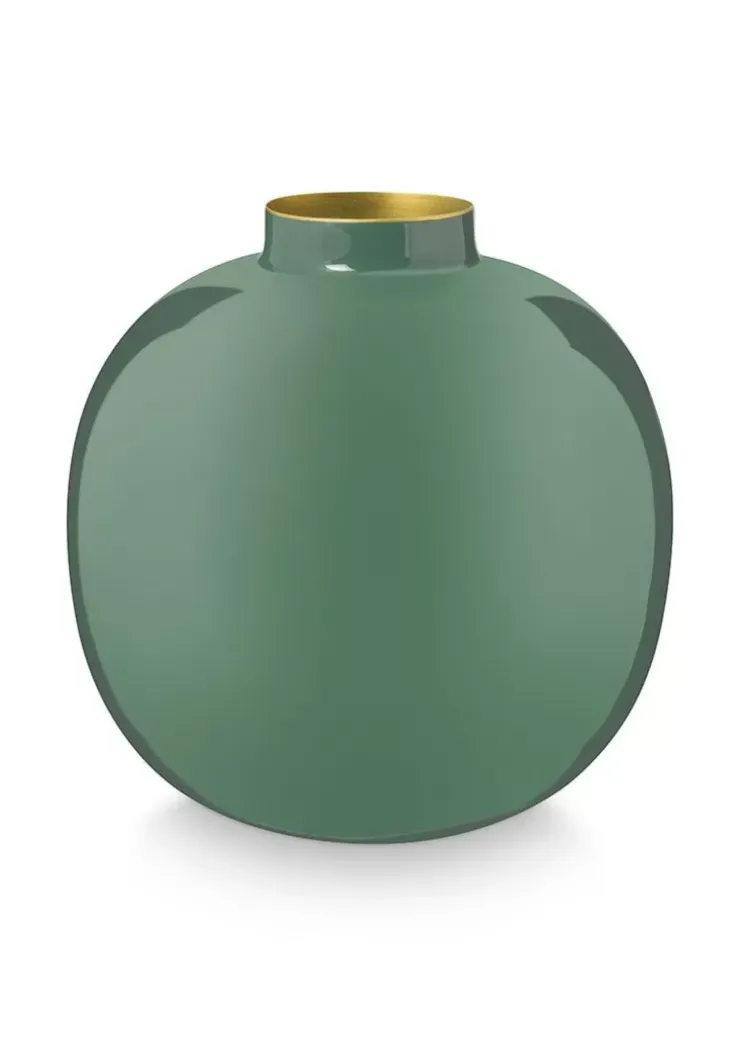 Grose Vasen|Pip Studio Metall Vase Dunkel 23 Cm Grun