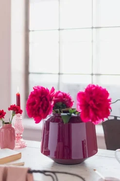 Grose Vasen|Pip Studio Metall Vase Dunkel 22 Cm Rosa