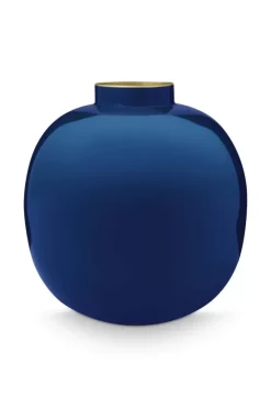 Grose Vasen|Pip Studio Metall Vase Dunkel 23 Cm Blau