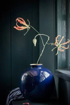 Grose Vasen|Pip Studio Metall Vase Dunkel 23 Cm Blau