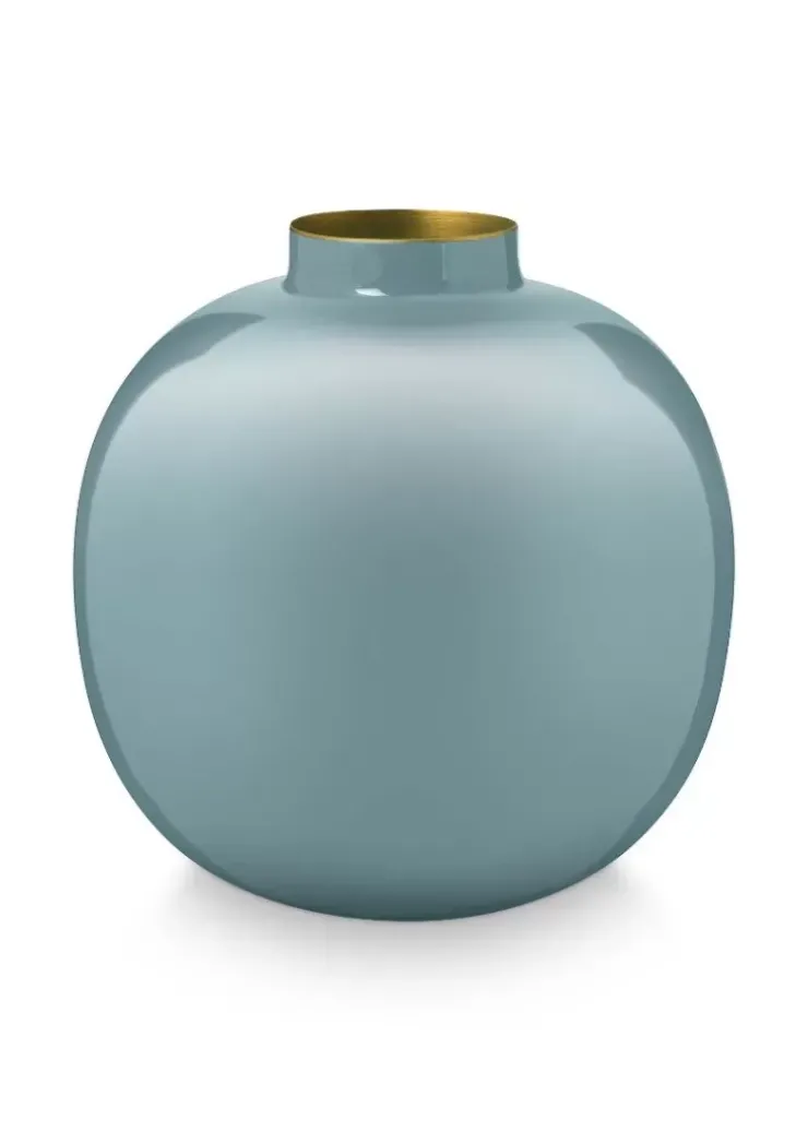 Grose Vasen|Pip Studio Metall Vase Hell 23 Cm Blau