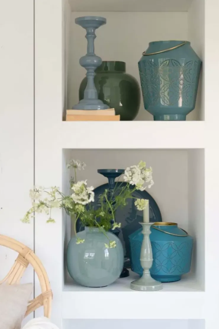 Grose Vasen|Pip Studio Metall Vase Hell 23 Cm Blau