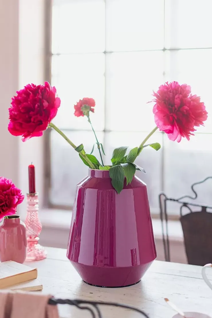 Grose Vasen|Pip Studio Metall Vase Rosa 29 Cm