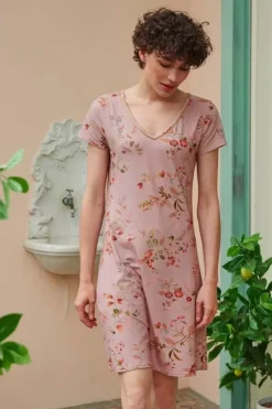 Nachthemden|Pip Studio Nachthemd Kurze Armeln Kawai Flower Hell Rosa