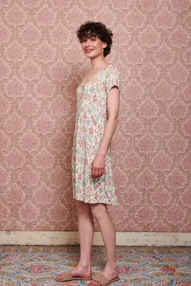 Nachthemden|Pip Studio Nachthemd Kurze Armeln Primavera Weis