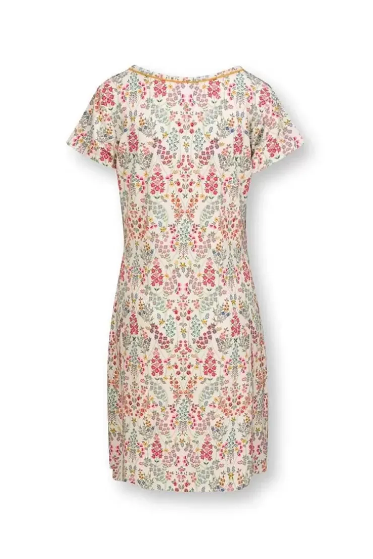 Nachthemden|Pip Studio Nachthemd Kurze Armeln Primavera Weis