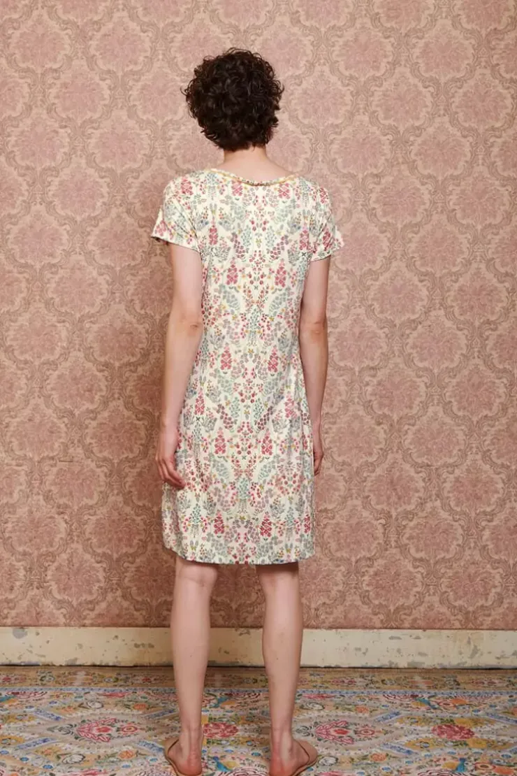 Nachthemden|Pip Studio Nachthemd Kurze Armeln Primavera Weis