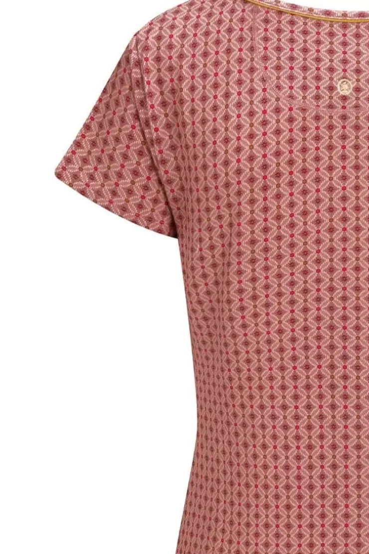 Nachthemden|Pip Studio Nachthemd Kurze Armeln Tegola Rosa