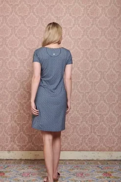 Nachthemden|Pip Studio Nachthemd Kurze Armeln Tegola Blau
