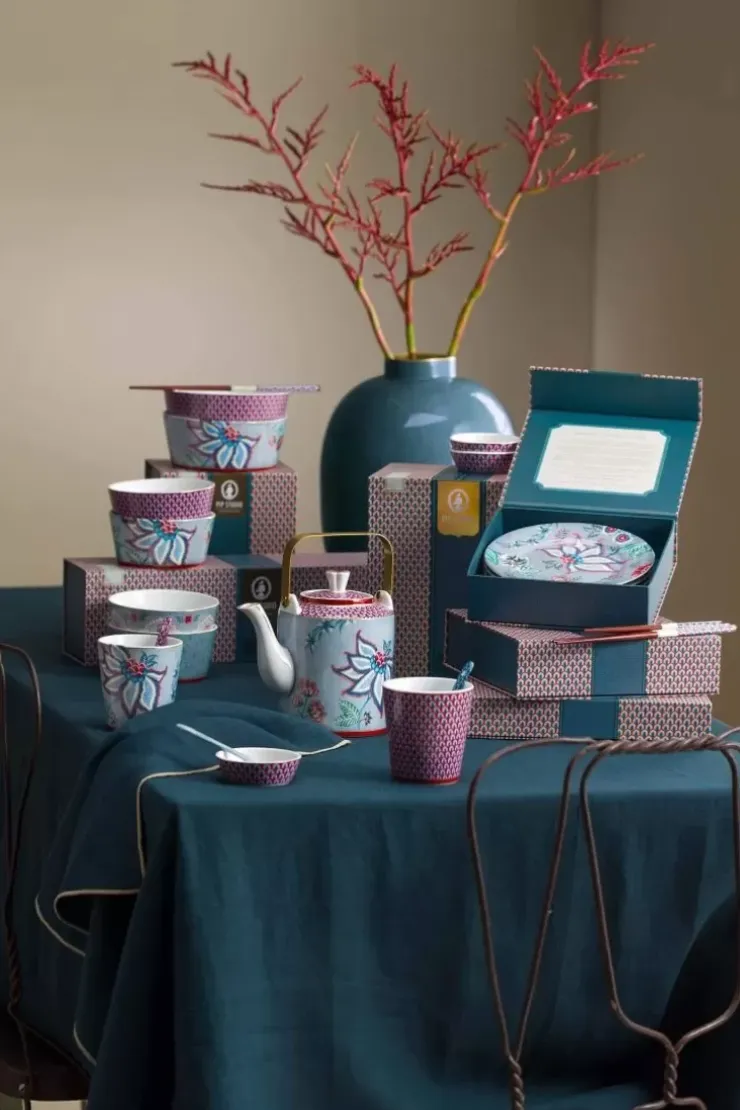 Porzellan Sets|Pip Studio Oriental Flower Festival Set/4 Tassen Blau
