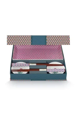 Porzellan Sets|Pip Studio Oriental Flower Festival Set/6 Sushi Blau