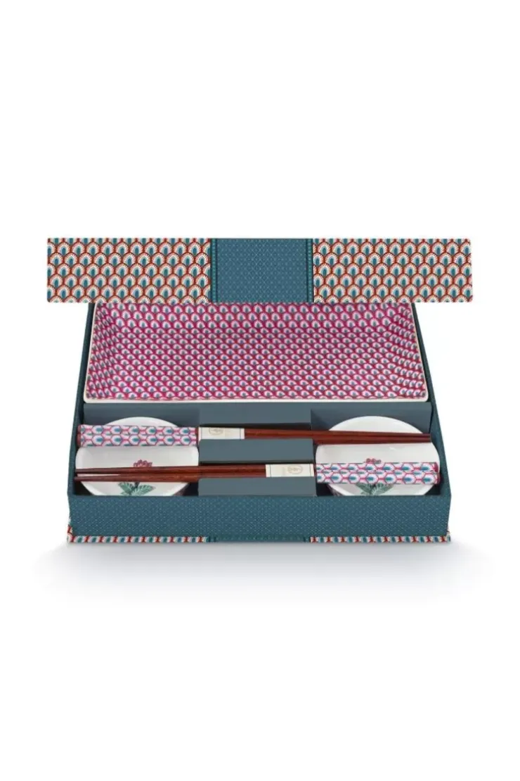 Porzellan Sets|Pip Studio Oriental Flower Festival Set/6 Sushi Blau