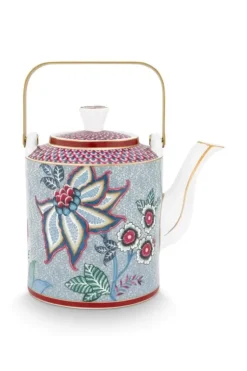Porzellan Sets|Pip Studio Oriental Flower Festival Teekanne Medium Blau