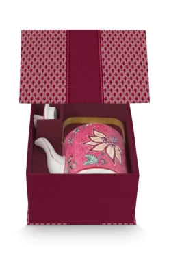 Porzellan Sets|Pip Studio Oriental Flower Festival Teekanne Dunkel Medium Rosa