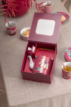 Porzellan Sets|Pip Studio Oriental Flower Festival Teekanne Dunkel Medium Rosa