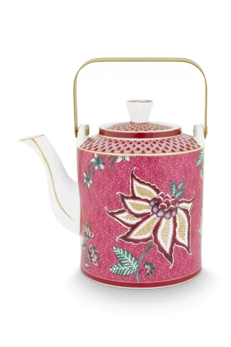 Porzellan Sets|Pip Studio Oriental Flower Festival Teekanne Dunkel Medium Rosa