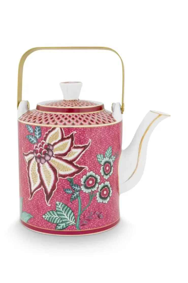 Porzellan Sets|Pip Studio Oriental Flower Festival Teekanne Dunkel Medium Rosa