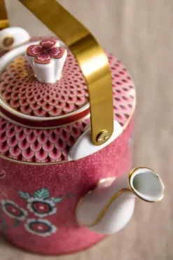 Porzellan Sets|Pip Studio Oriental Flower Festival Teekanne Dunkel Medium Rosa