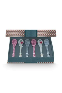 Porzellan Sets|Pip Studio Oriental Flower Festival Set/6 Teeloffel Blau