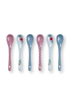 Porzellan Sets|Pip Studio Oriental Flower Festival Set/6 Teeloffel Blau