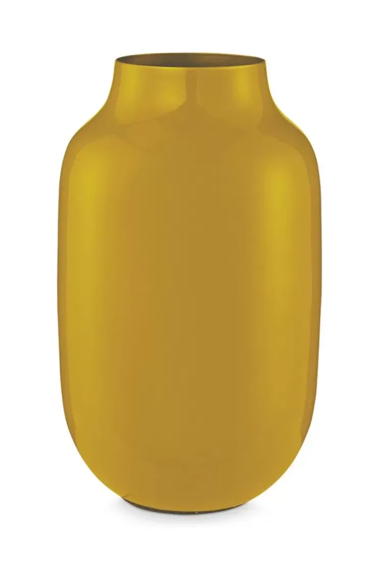 Grose Vasen|Pip Studio Ovale Metall Vase 30 Cm Gelb