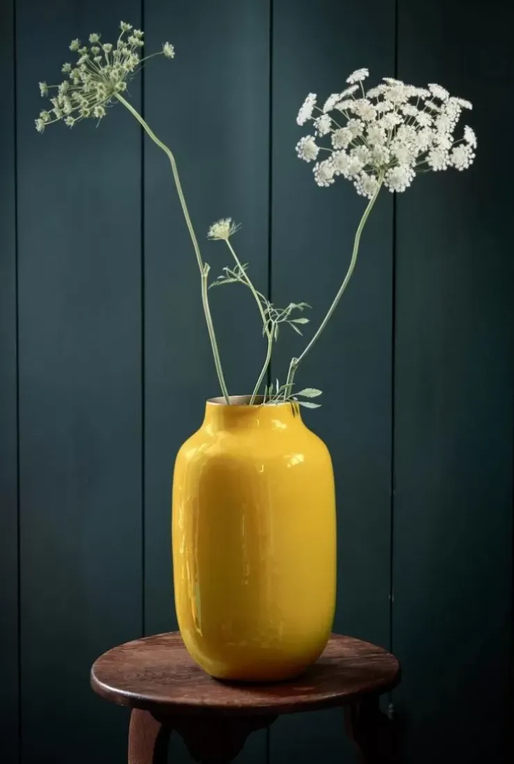 Grose Vasen|Pip Studio Ovale Metall Vase 30 Cm Gelb