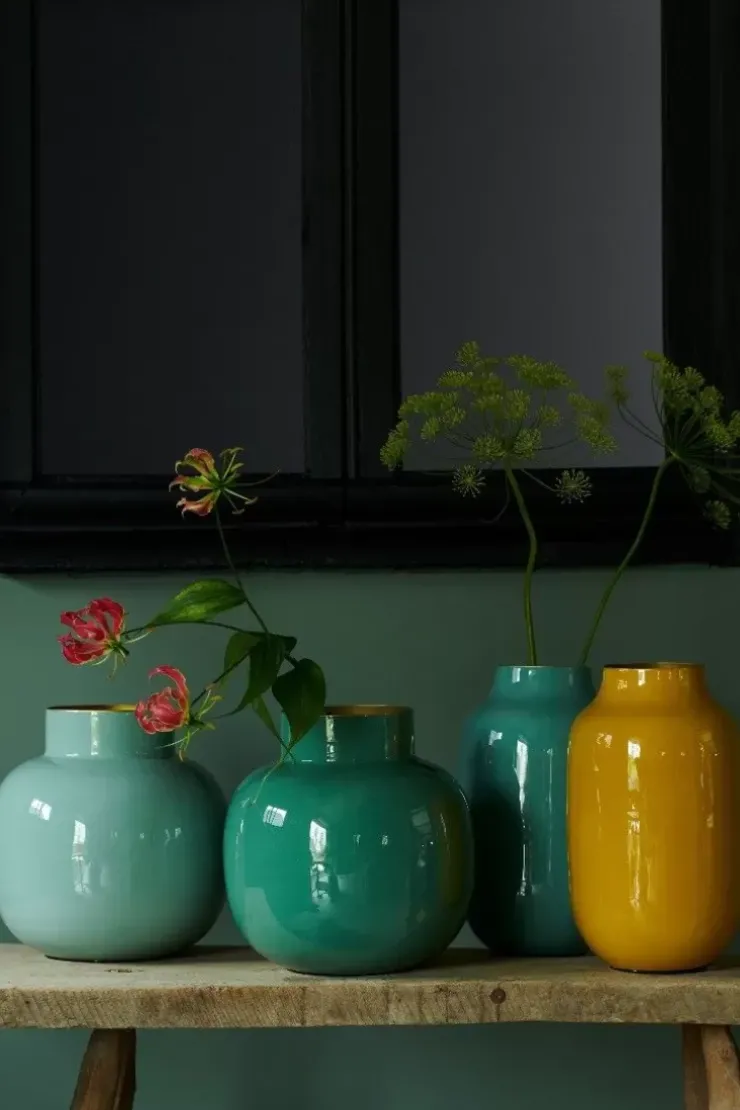 Grose Vasen|Pip Studio Ovale Metall Vase 30 Cm Gelb